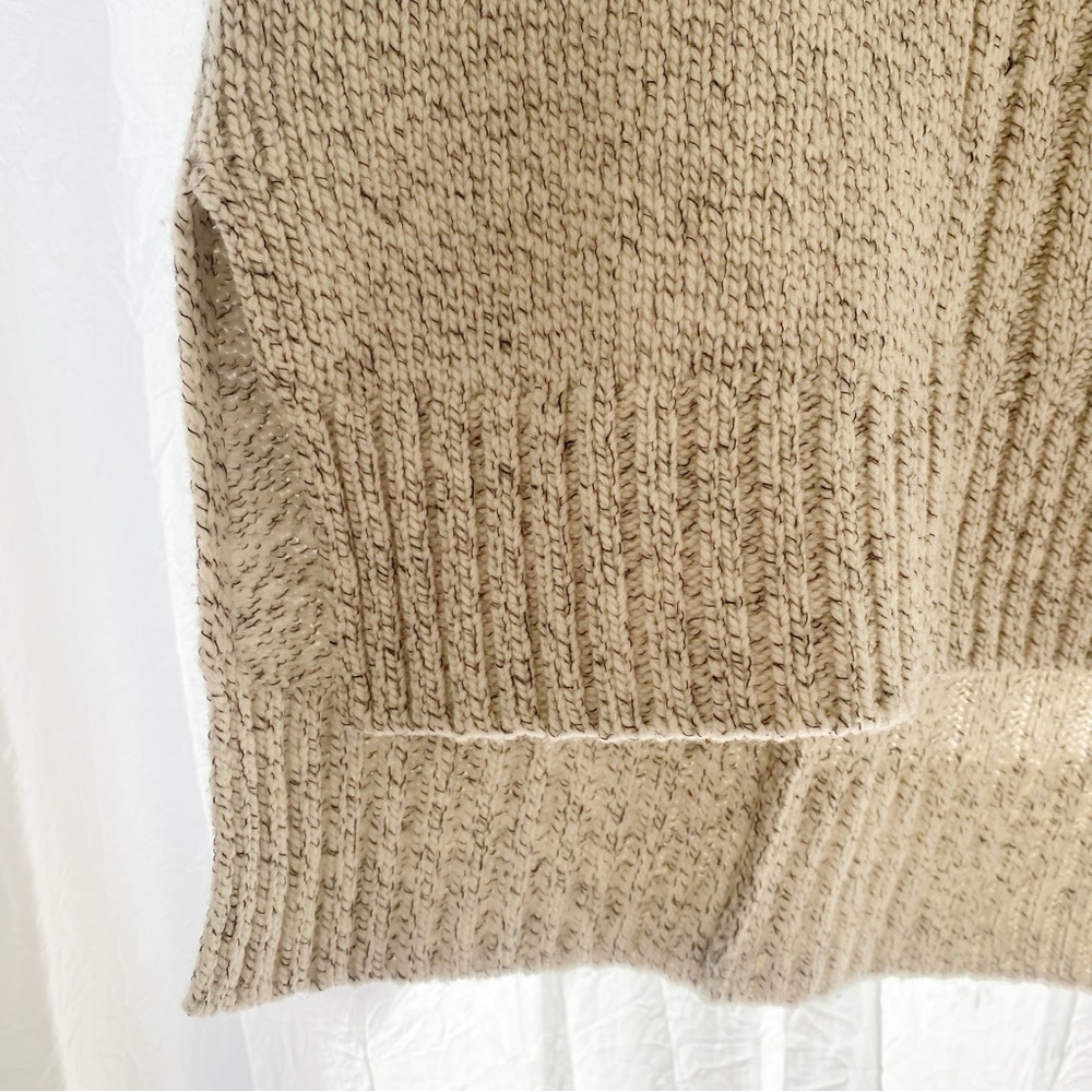 DEREK LAM 10 CROSBY CREAM BEIGE WOOL BLEND RIBBED TURTLENECK SWEATER - Picture 5 of 10